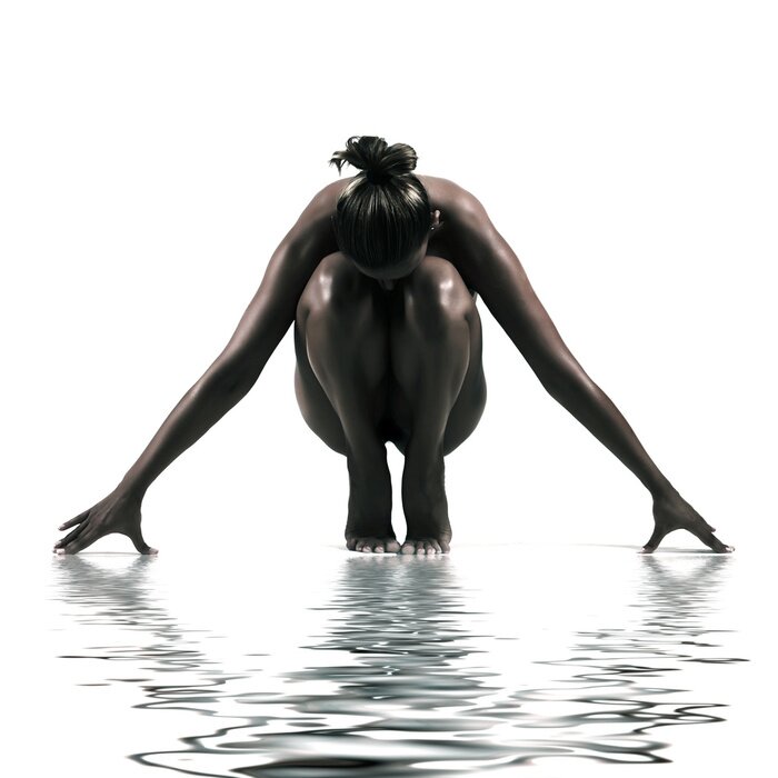 Papier peint  Femme et position asana