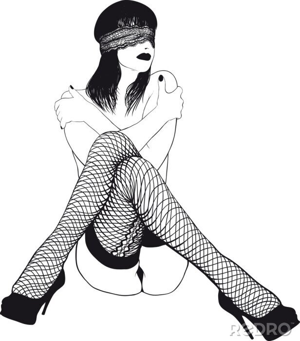 Papier peint  Femme portant un masque noir