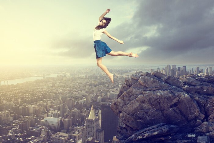 Papier peint  Femme qui saute