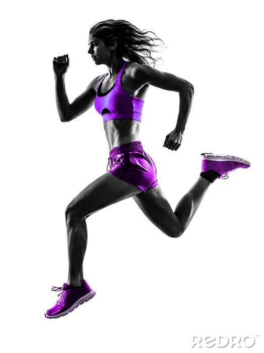 Papier peint  femme runner running silhouette joggeuse