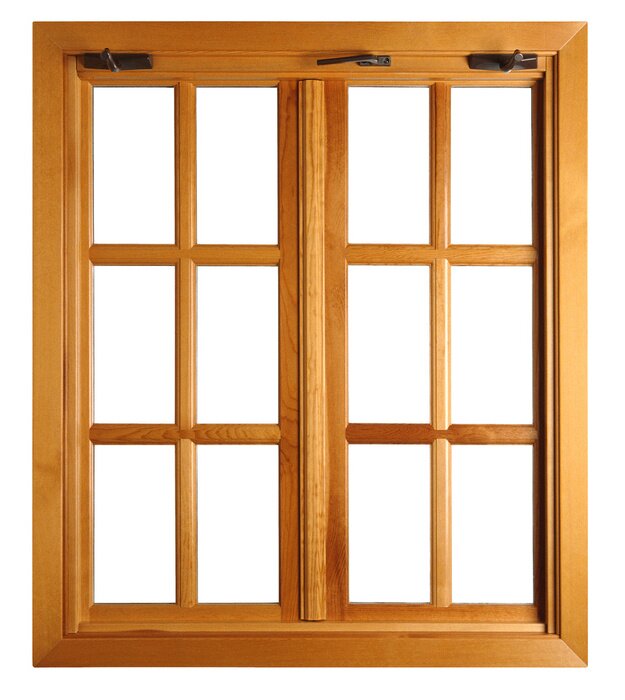 Papier peint  Fenêtre avec un cadre en bois