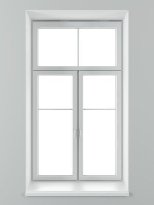 Papier peint  Fenêtre blanche sans rideaux