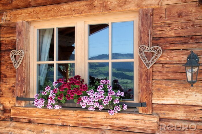 Papier peint  Fenêtre d'une cabane en bois
