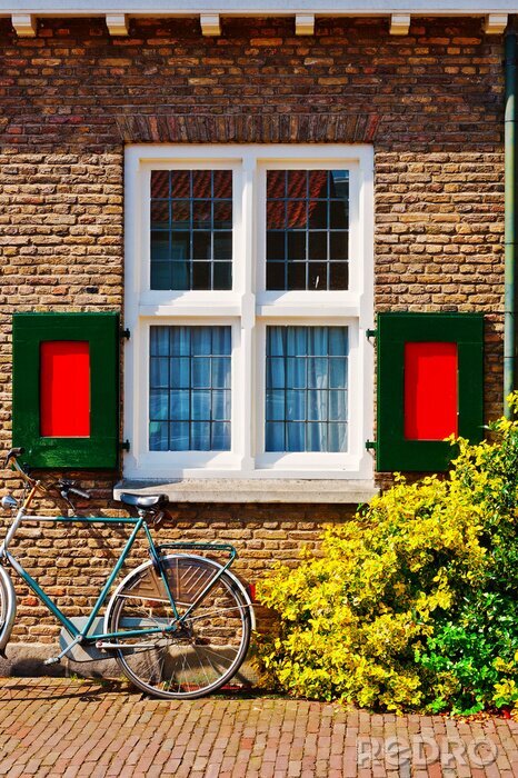 Papier peint  Fenêtre dans une maison en briques