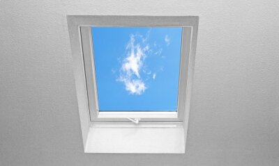 Papier peint  Fenêtre de toit ouverte sur le ciel