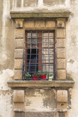 Papier peint  Fenêtre décorative à barreaux