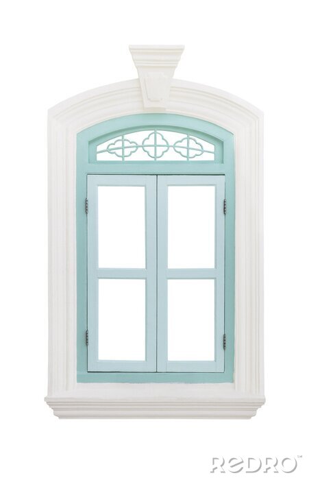Papier peint  Fenêtre décorative turquoise