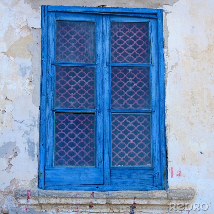 Papier peint  Fenêtre en bleu