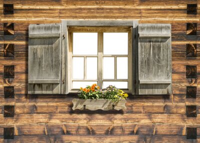 Papier peint  Fenêtre en bois