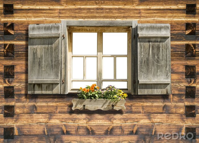 Papier peint  Fenêtre en bois
