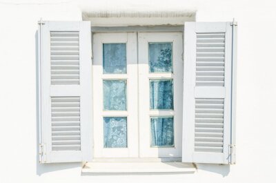 Papier peint  Fenêtre en bois blanc
