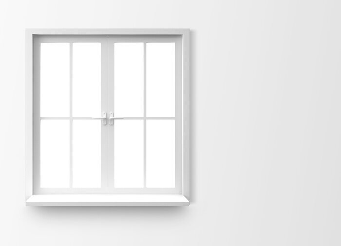 Papier peint  Fenêtre sur un mur blanc