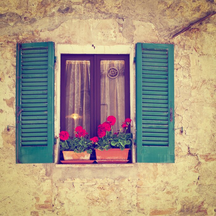 Papier peint  Fenêtre verte