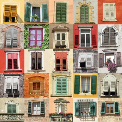 Fenêtres sur des murs colorés