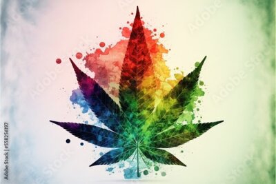 Papier peint  Feuille de chanvre colorée