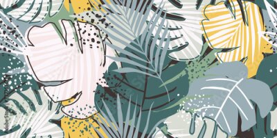 Papier peint  Feuilles colorées de la jungle