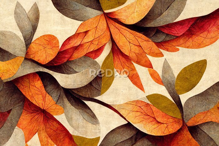 Papier peint  Feuilles d'automne colorées
