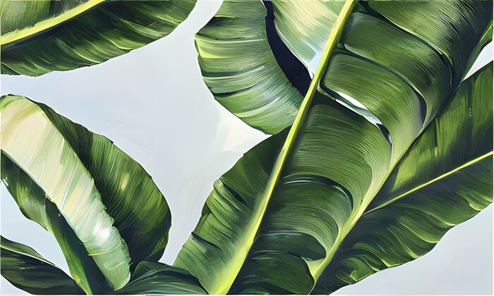 Papier peint  Feuilles de bananier peintes