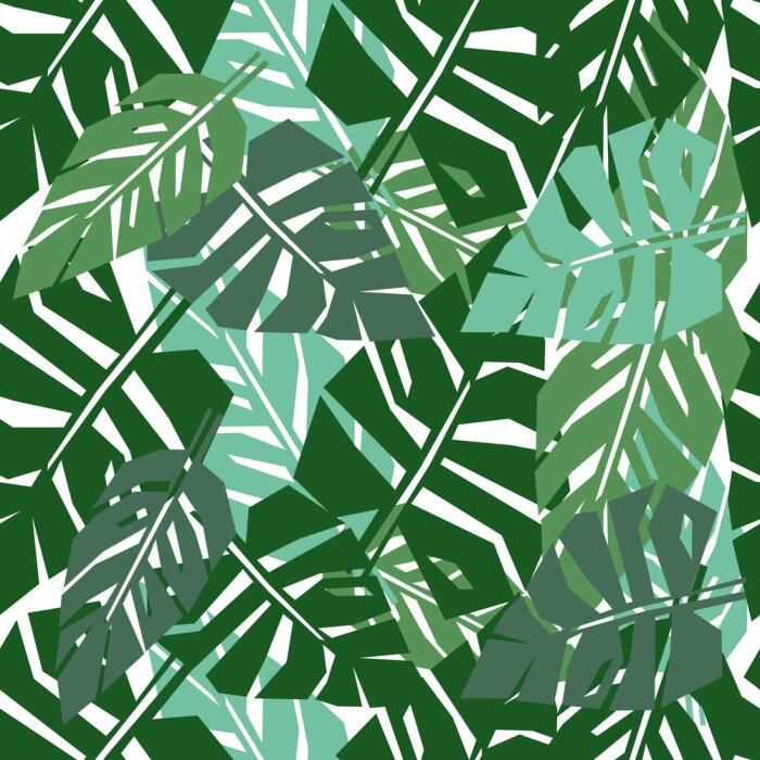 Papier peint  Feuilles de jungle graphiques