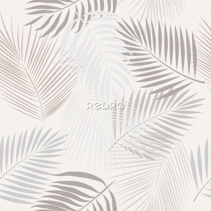 Papier peint  Feuilles de palmier dans les tons marron