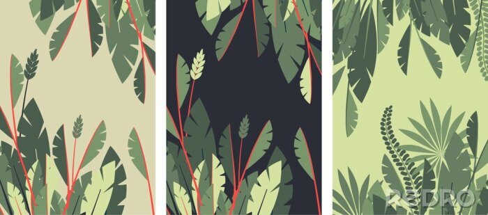 Papier peint  Feuilles de palmier de jungle graphiques