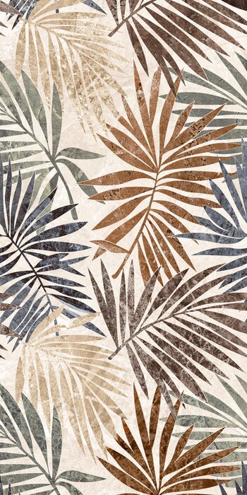 Papier peint  Feuilles de palmier en or élégant