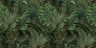 Papier peint  Feuilles de palmier vertes