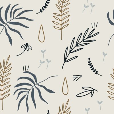 Feuilles grises et beiges de style scandinave