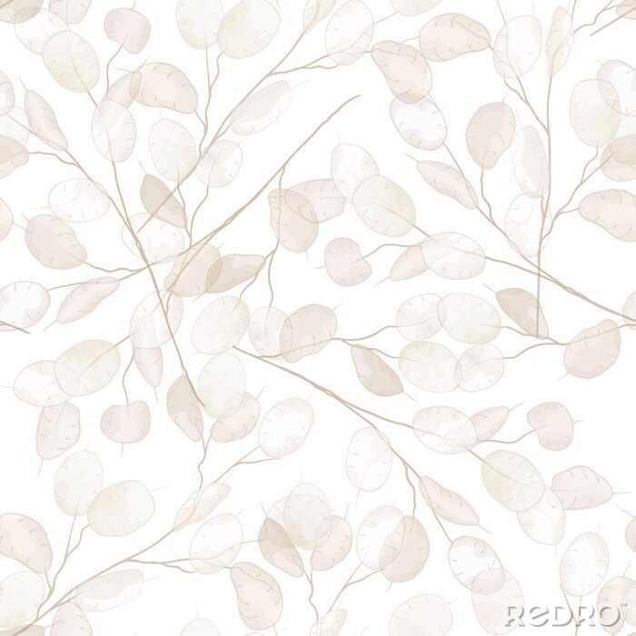 Papier peint  Feuilles sur branches beiges