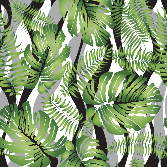 Papier peint  Feuilles sur une texture moderne