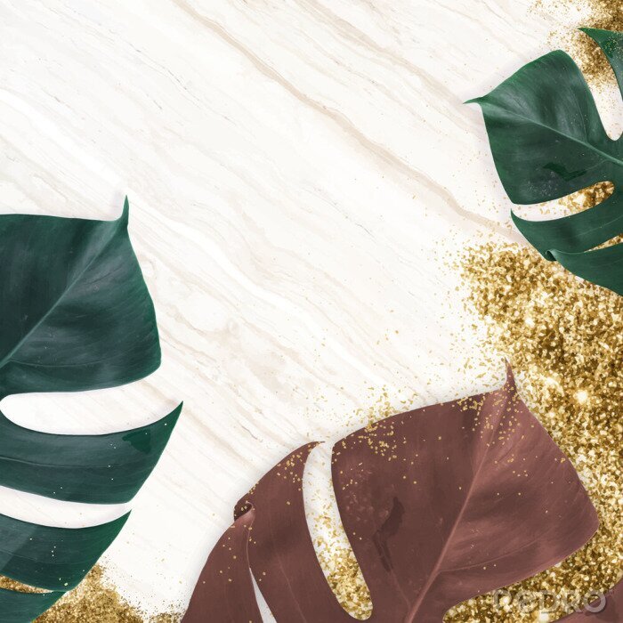 Papier peint  Feuilles XXL sur marbre