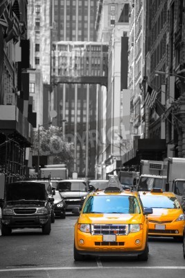 Papier peint  Fift avenue neigbourhood Yellow Cab taxi 5 ème Av New York Manhattan États-Unis
