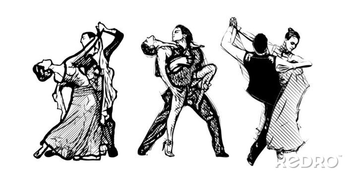 Papier peint  Figures de tango