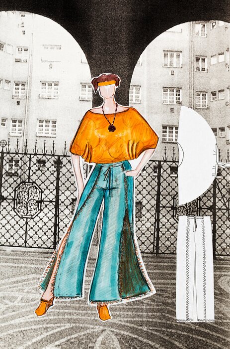 Papier peint  Fille à la mode