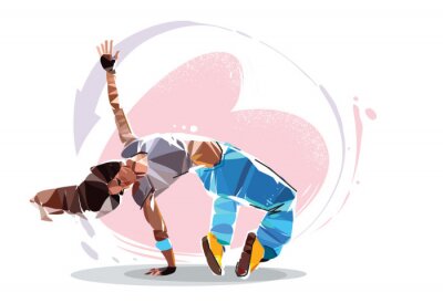 Papier peint  Fille faisant du breakdance