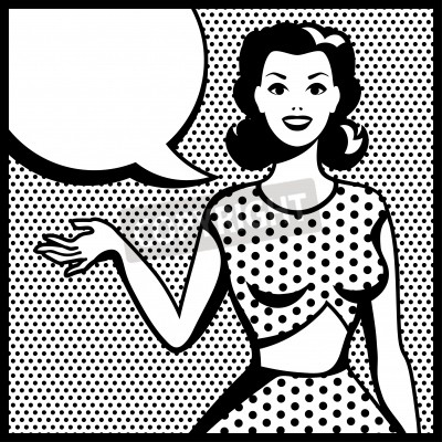 Papier peint  Fille style pop art