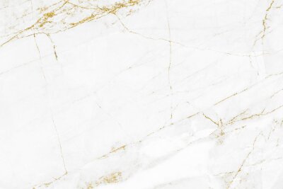 Papier peint  Fissures jaunes sur du marbre blanc