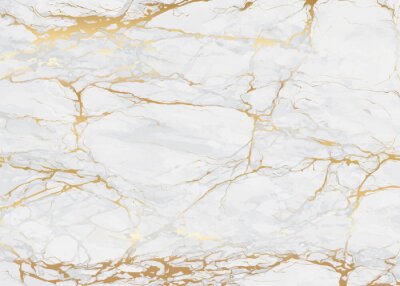 Fissures jaunes sur du marbre clair