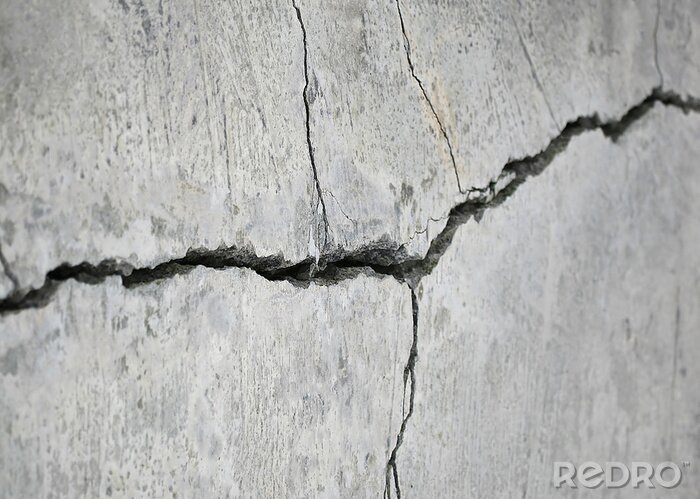 Papier peint  Fissures mur gris