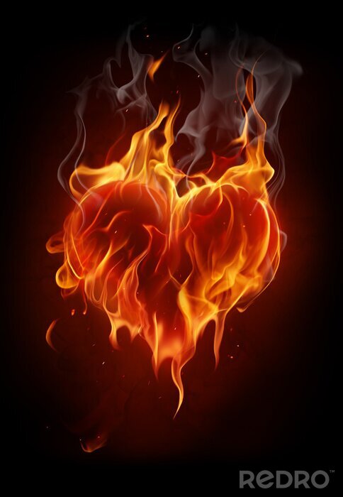 Papier peint  Flaming coeur