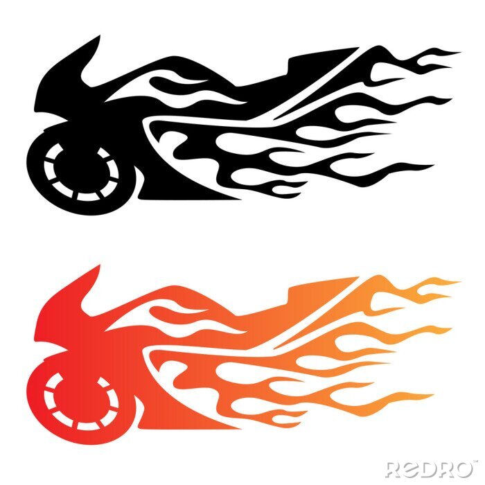 Papier peint  Flaming Sportbike Motorcycle Logo