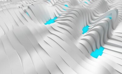 Papier peint  Flaques d'eau sur fond blanc  texture 3D