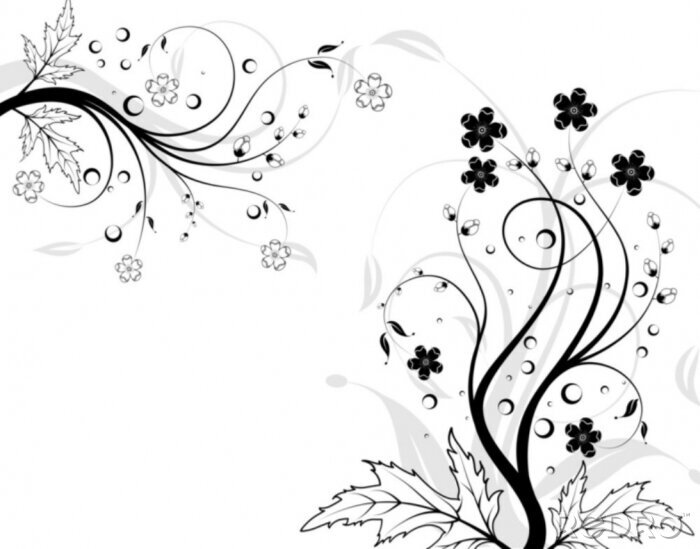 Papier peint  Fleur de fond avec cercle, élément de design, illustration
