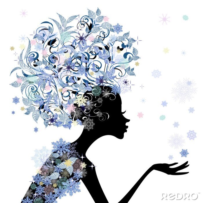 Papier peint  Fleur Trendy girl coiffure pour votre conception