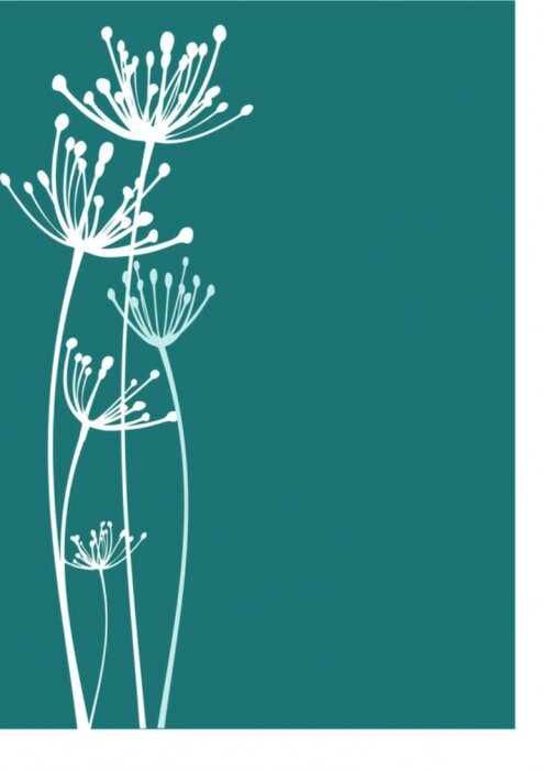 Papier peint  Fleurs blanches sur fond de mer