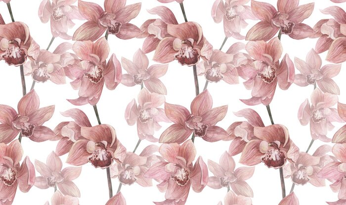Papier peint  Fleurs d'orchidées roses denses