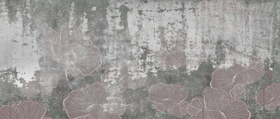 Fleurs de coquelicot sur béton