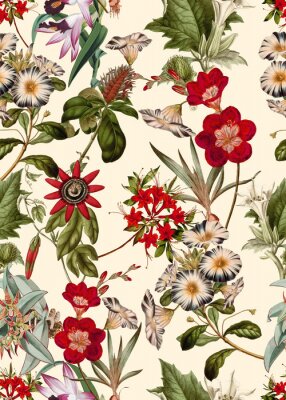 Sticker  Fleurs des champs sauvages sur un fond clair