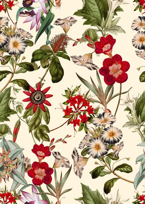 Papier peint  Fleurs des champs sauvages sur un fond clair