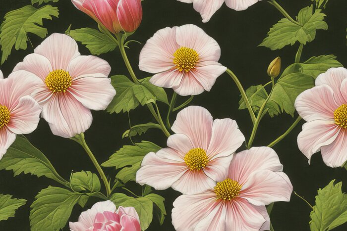 Papier peint  Fleurs en poudre dans le jardin